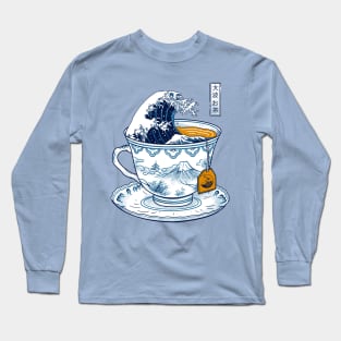 Great Tea Wave Back Print Long Sleeve T-Shirt